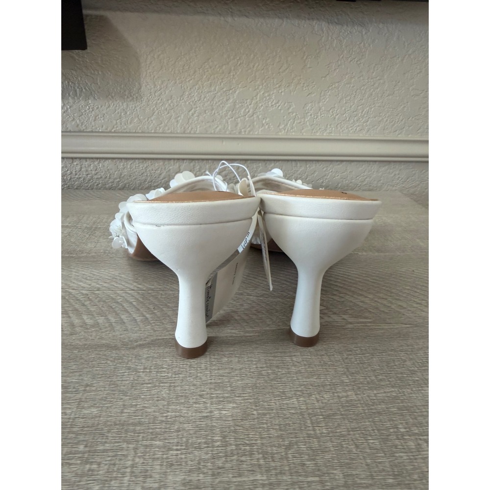 A New Day Lupita White Floral Mesh Kitten Heels white Sandals Size 8 - Picture 4 of 7